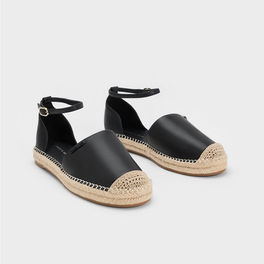 Charles & Keith Ankle-Strap Espadrille Flats 🖤